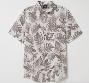H&M Regular Fit Tropical Print Shirt Size L